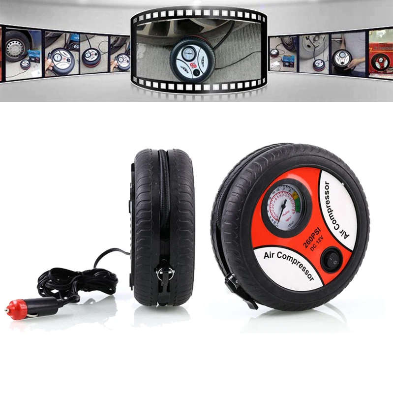 Portable Mini Car Inflatable Pump Air Compressor Tire Auto Electric Inflating Machine 260PSI DC12V |