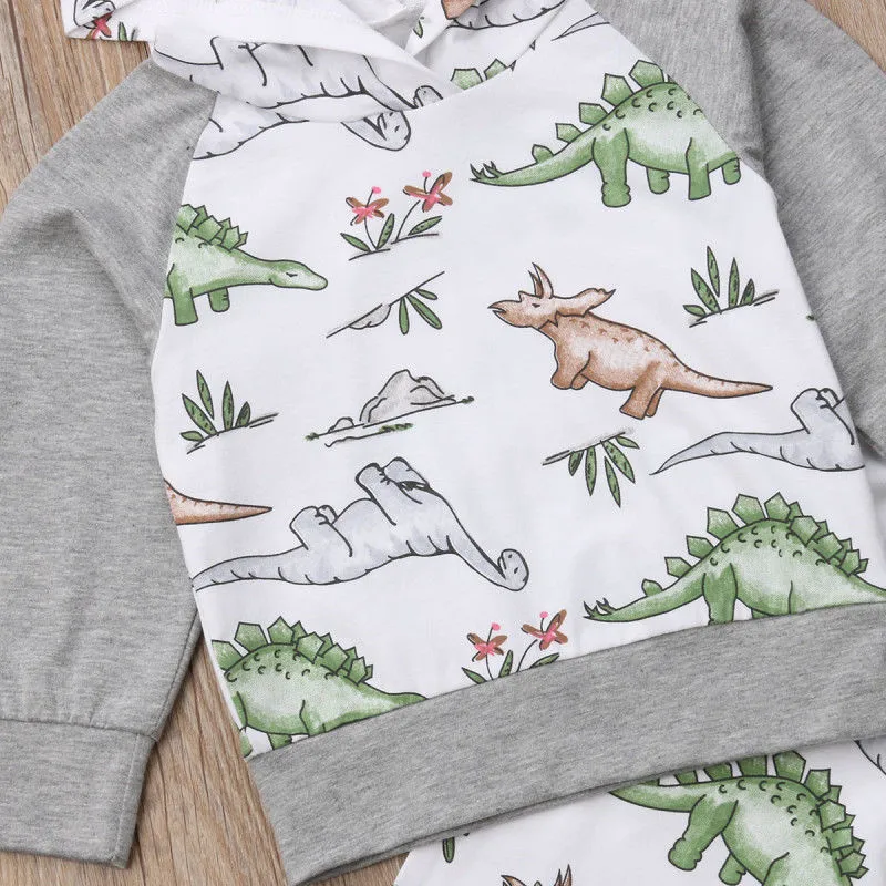 Новинка 2018 брендовая толстовка с капюшоном динозавром для новорожденных девочек