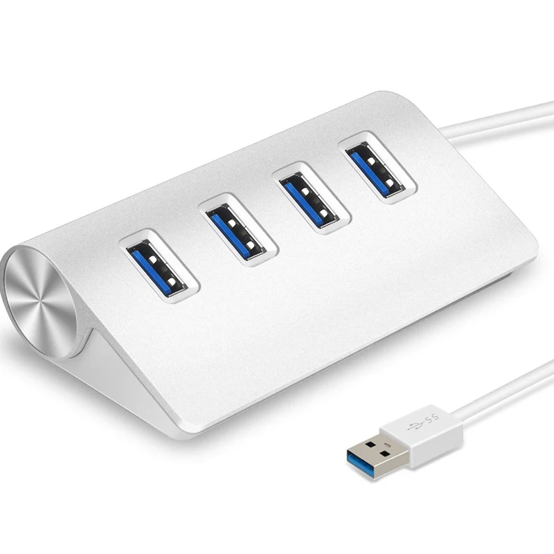 

Алюминиевый высокоскоростной концентратор USB 3,0 на 5 Гбит/с, 4-портовый USB-разветвитель, адаптер стандарта 3,0, аксессуары для ноутбуков, USB-конц...