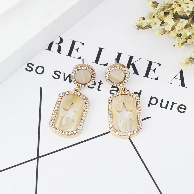 Новинка 2018 года дизайн модные женские туфли Jewelry ацетат длинные подвески сережки