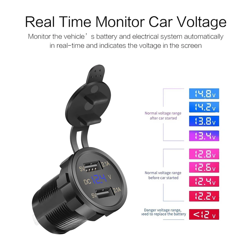 Двойной Автомобильное usb устройство для зарядки телефона 5В 4.2A адаптер