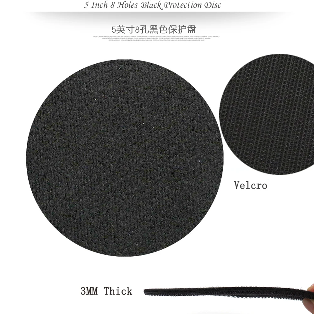 5 Inch 8 Holes Interface Pad Protection Disc Black Power Tool Accessories for Sander Polishing &amp Grinding - Hook and Loop | Инструменты