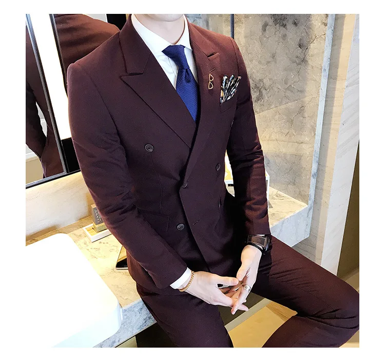 2018 Custom Made Elegant Men Suit Slim Party Dress Groomsmen Tuxedo For Beach Wedding Young Mens Daily Work Wear(Jacket+Pants) | Мужская
