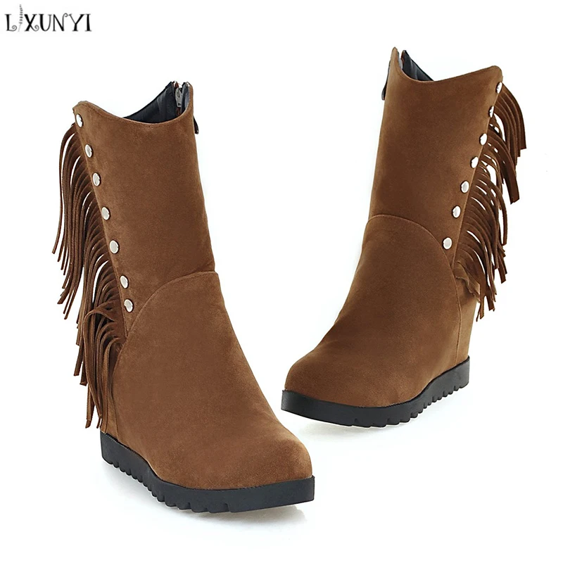 LXUNYI Мода 2018 Новый Увеличивающие рост ботильоны для Для женщин черный красный