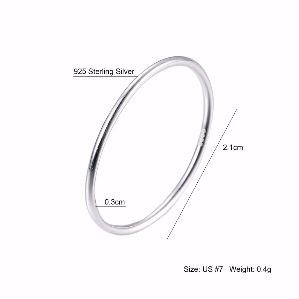 Женское кольцо с гладким кольцом Shineland маленькое из стерлингового серебра