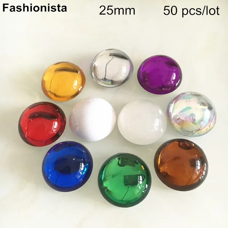 50 шт. полукруглые бусины-кабошоны 25 мм с плоской задней частью акриловый кабошон
