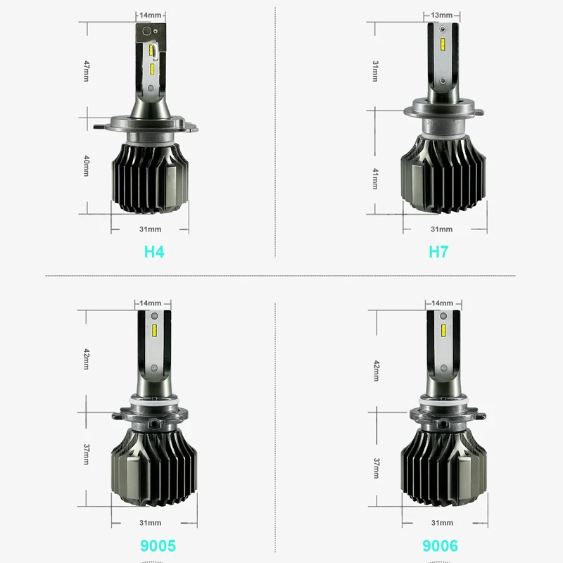 Roadot 2X для авто светодиодный H7 H4 мини фар автомобиля H3 H1 9005 9006 9012 6000 K