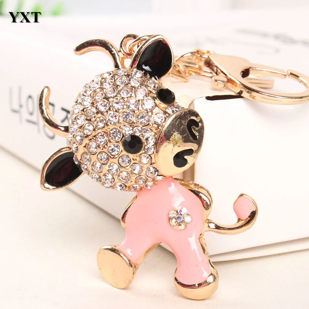 Smile Cow брелок прекрасный милый Новый Кулон шарм горный хрусталь Кристальный