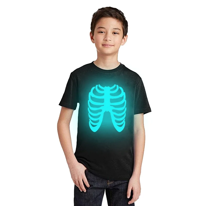 LYTLM с длинным рукавом Футболка Skeleton забавная футболка рисунком черепа для детей