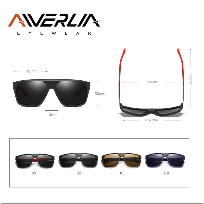 

AIVERLIA Fashion Sunglasses Men Vintage Men Polarized Sunglasses Brand Designer TR90 Frame Driving Glasses Eyewear UV400 AI10