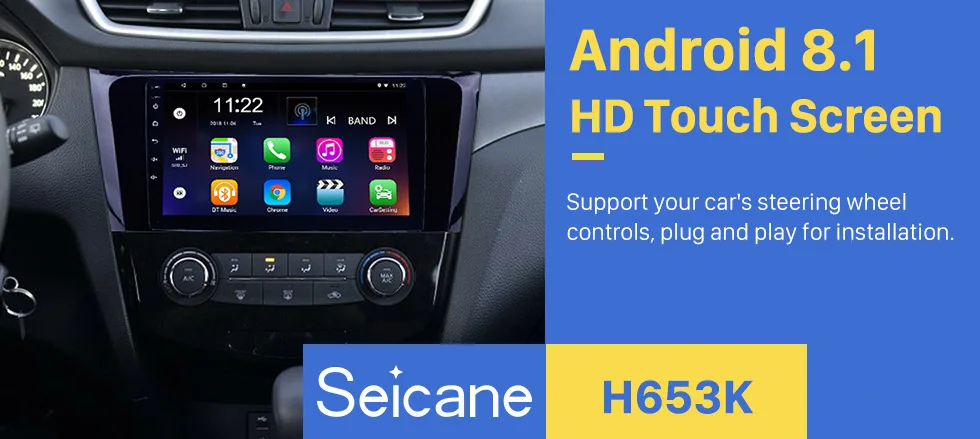 Seicane 9 дюймов Android 8,1 автомобильный Радио Bluetooth мультимедийный плеер для 2013 Nissan X-Trail поддержка 3g Wifi четырехъядерный 1G 16G
