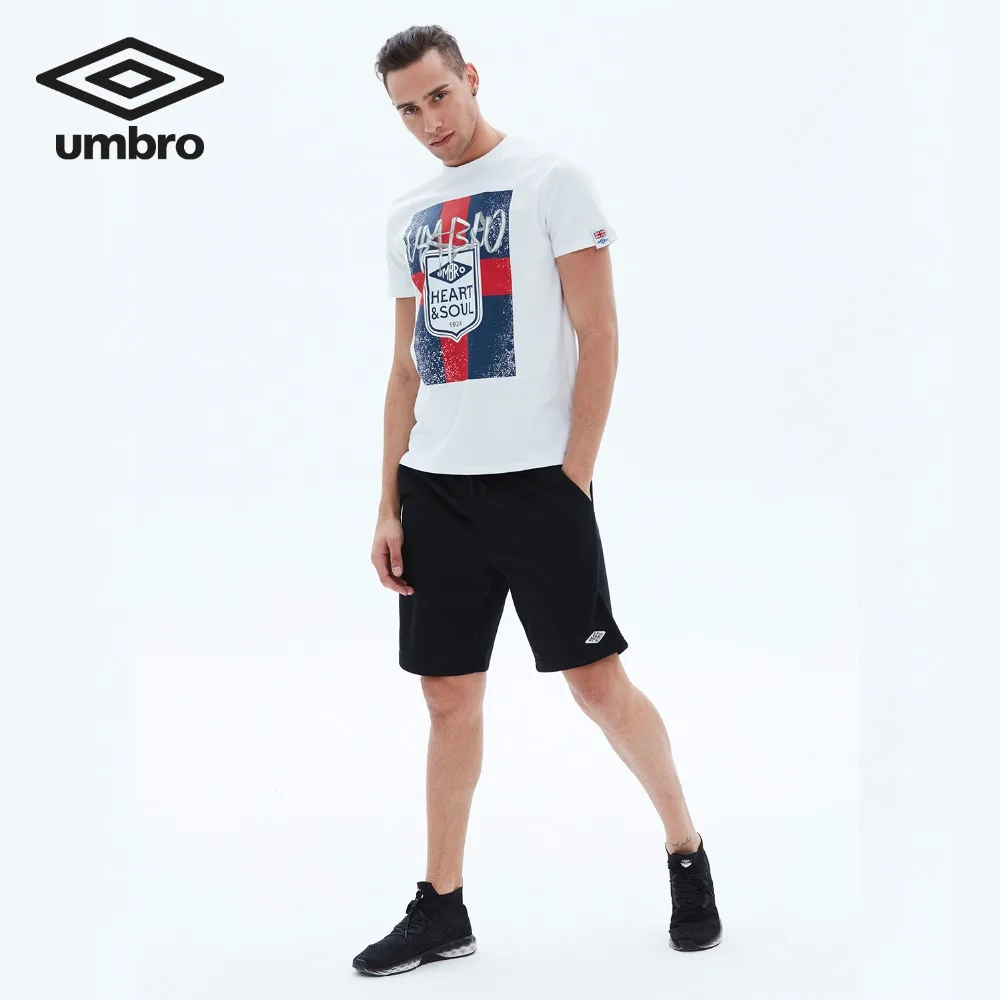 Umbro Мужская рубашка с коротким рукавом лето хлопок круглый воротник вязать свободный студенческий тренд Спортивная футболка Ucb63005
