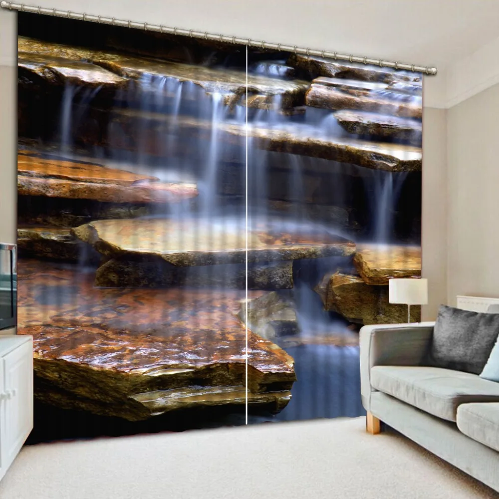 

Curtains Waterfall stone curtains for living room kitchen Window 3D Curtains