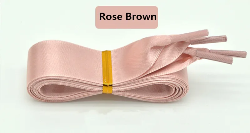 Rose Brown 22-дюймовый Цвет 2 см Ширина шелковая лента атласная шнурки 80/100/120/140/160 см Длина кроссовки спортивная обувь со шнуровкой Прямая - Цвет: Rose Brown