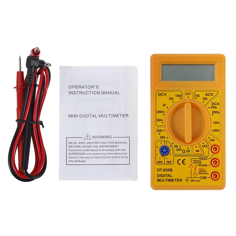 Vastar DT-830B ЖК-дисплей Цифровой мультиметр переменного тока/постоянного тока 750/1000V для Вольт Ампер Ом метр тестер Вольтметр Амперметр постоянного тока защита от перегрузки зонд