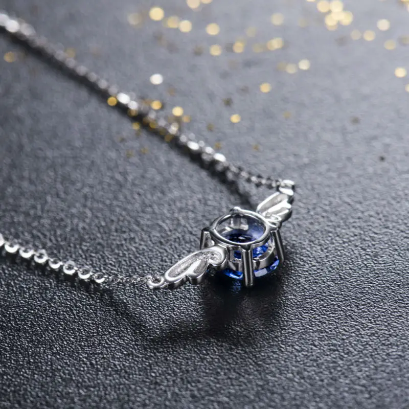 Подвеска loverювелирных изделий ожерелье с сапфиром овальная 5x6 мм 18 К белое золото