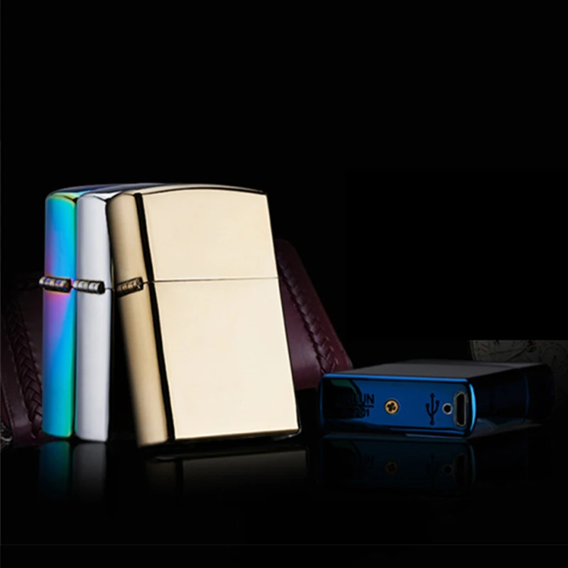 USB Lighters Electronic Cigarette Accessories Lighter Pulsed Arc Lighter Windproof Thunder Metal Plasma Cigar Lighter
