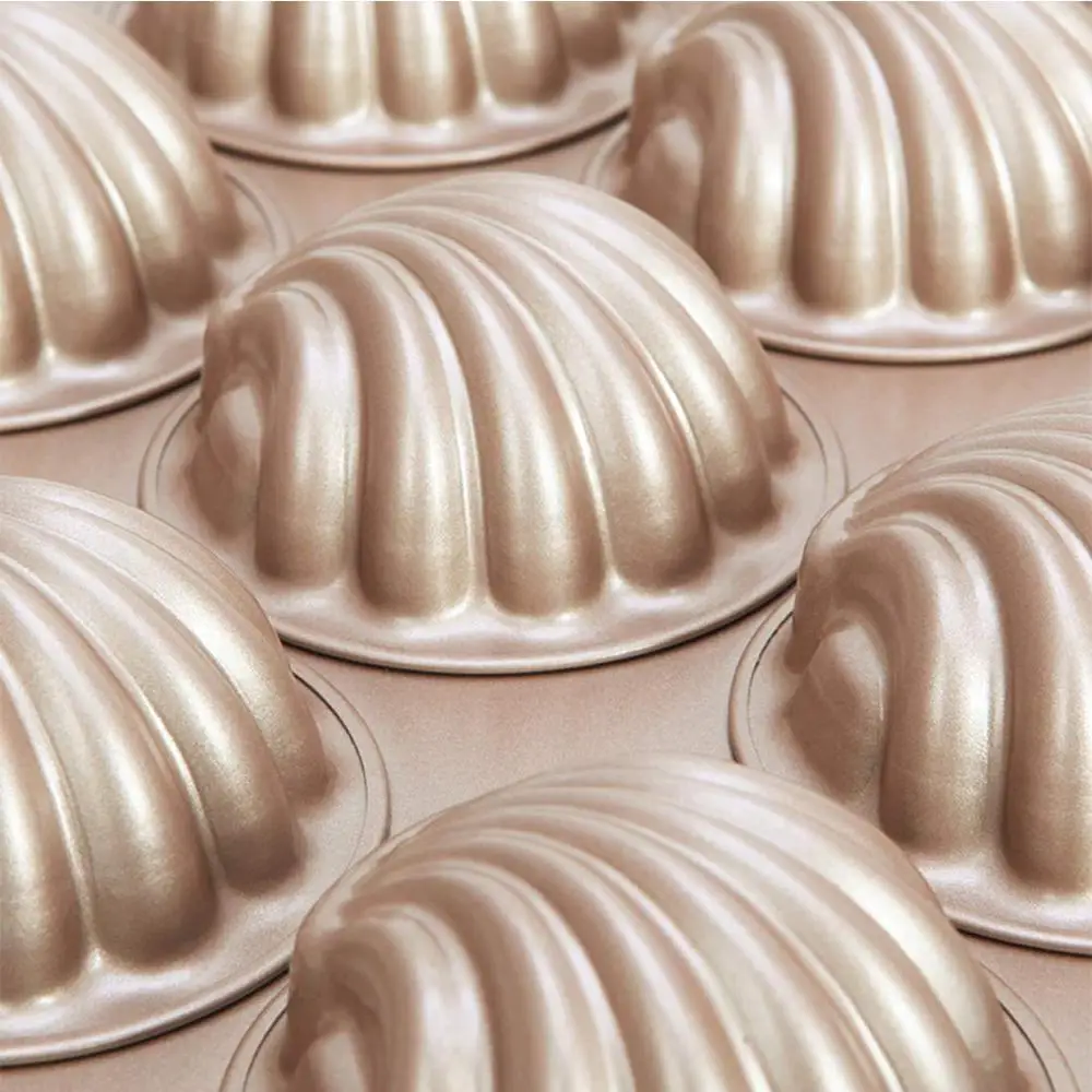 12 Cavity Financier Madeleine Seashell Shaped Baking Pan Nonstick Cake Mold Kitchen Biscuit Bakeware