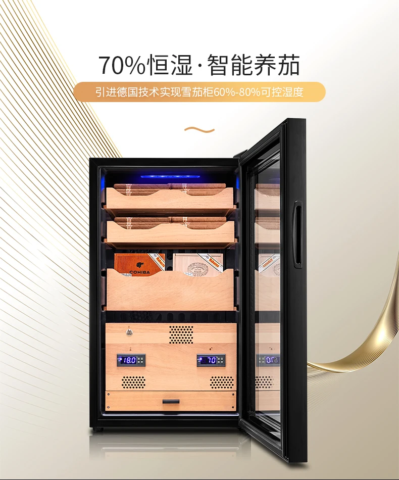 FUKE шкафчик для хранения сигар "humidor" светодиодный свет хьюмидор кулер шкафчик фирмы "humidor" сигары кулер FK-339C