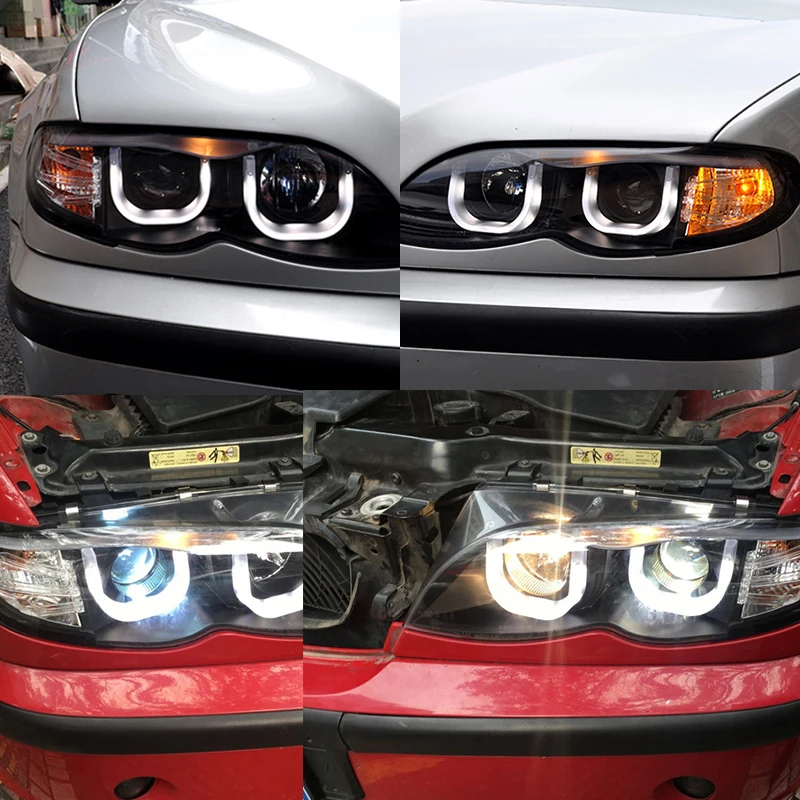 Hlxg автомобиля светодио дный фар для сборки BMW E46 2001 2002 2003 2004 HID грыжи фары DRL дневные