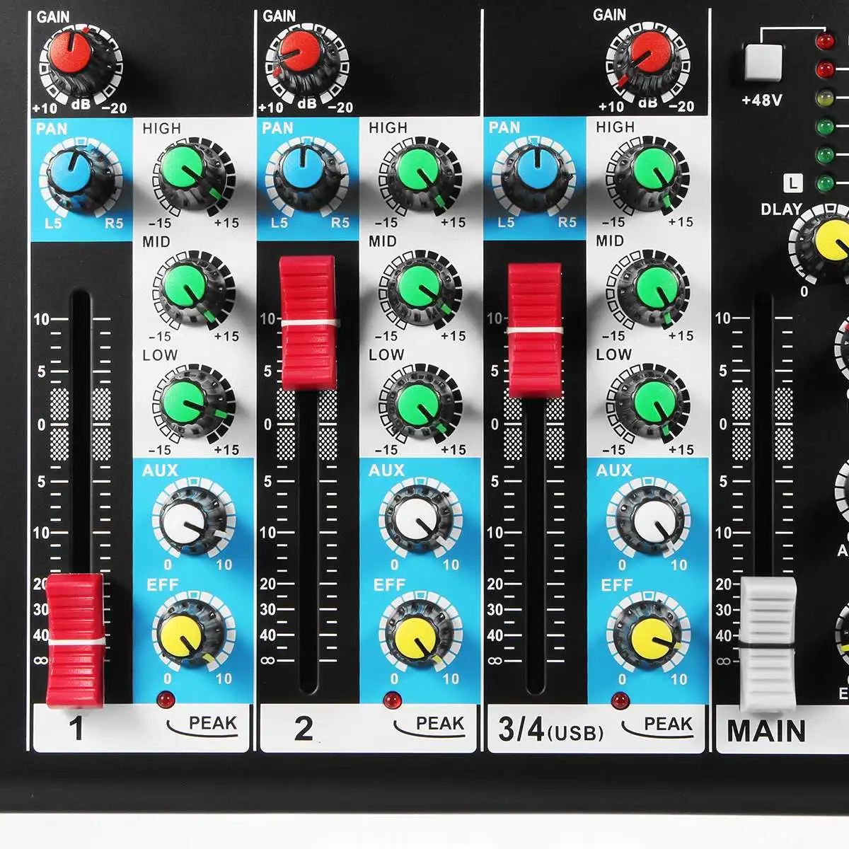 LEORY 4 канала мини микшерный пульт bluetooth DJ с USB Professional Металл Mezclador звук микшер для