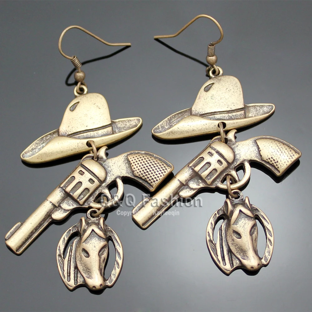 Винтажная Посеребренная Золотая ковбойская шляпа Stetson пистолет револьвер