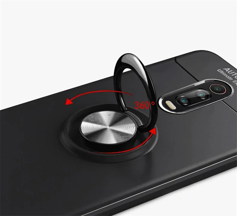 KEYSION Shockproof Armor Case for Xiaomi Mi 9T Pro 9 SE K20 Stand Holder Car Ring TPU Phone Cover for Redmi K20 Pro Note 7S Y3