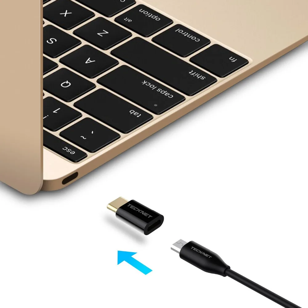 TeckNet 2 шт. type C для Micro USB адаптер кабель Реверсивный дизайн для Apple Macbook Nokia N1 Oneplus type-C конвертер адаптер