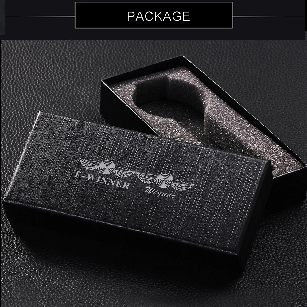 WINNER официальный бренд класса люкс Модные Бизнес золотые часы мужские из