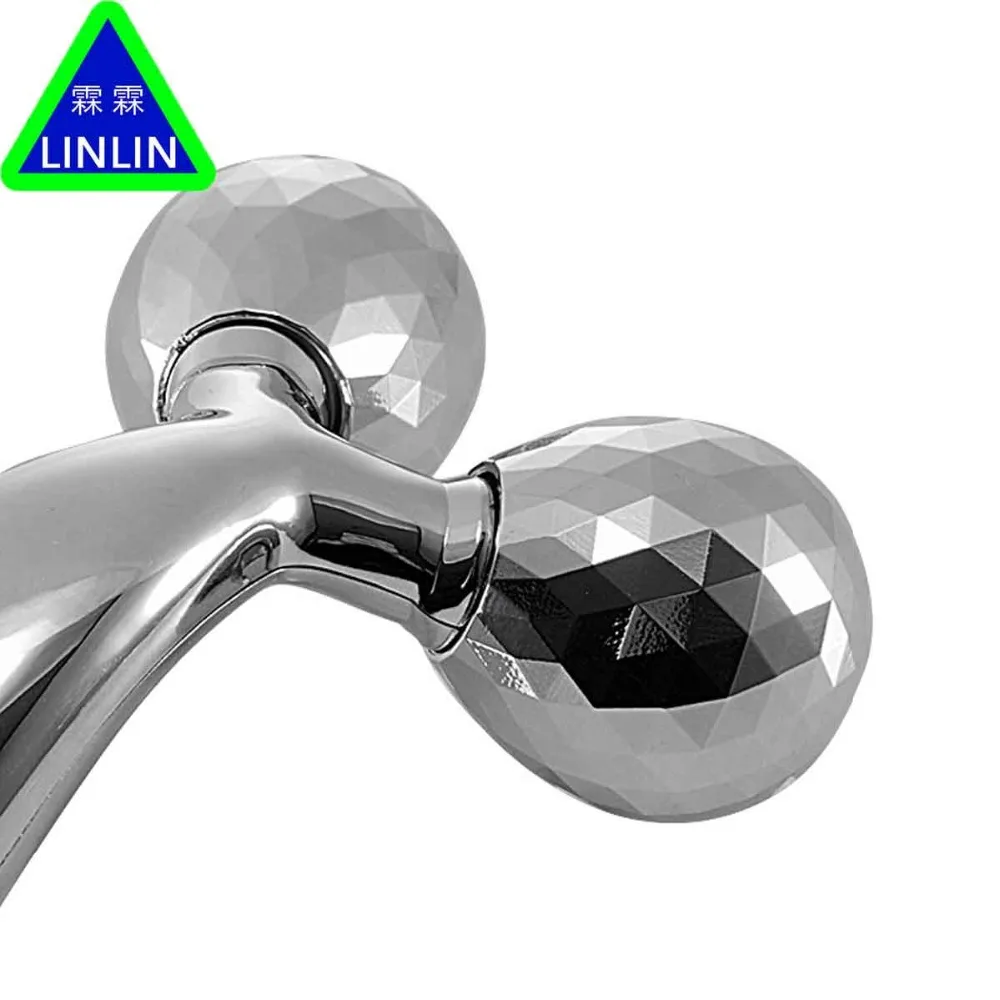 ЛИНЛИН 3Д ручной роликовый лифтинг лица 2-х колесный аппарат для массажа кожи с укреплением и формированием.