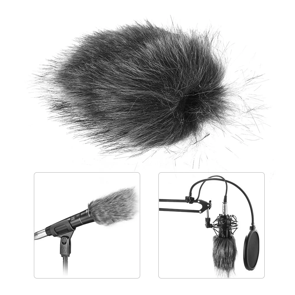 Меховая ветровая муфта для MIC 121 стерео микрофон TAKSTAR SGC 598 NW NA Q7 Canon DM 100