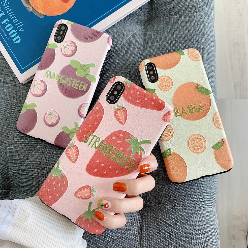 Heyytle Милый Летний чехол для телефона с фруктами iPhone 7 8 Plus 6 S задняя крышка шелковым