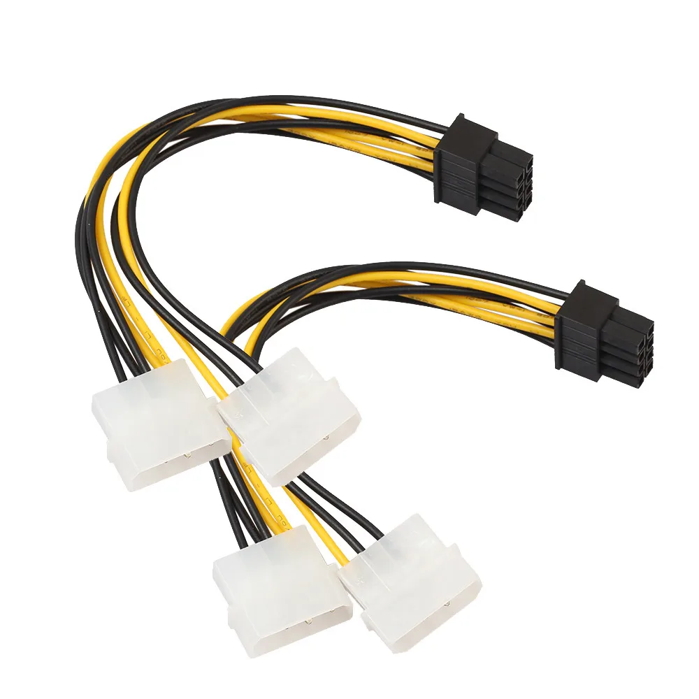 2 шт. двойной Molex 4 Pin к 8 PCI E Экспресс конвертер адаптер кабель питания 18 см|molex pin|8 pin