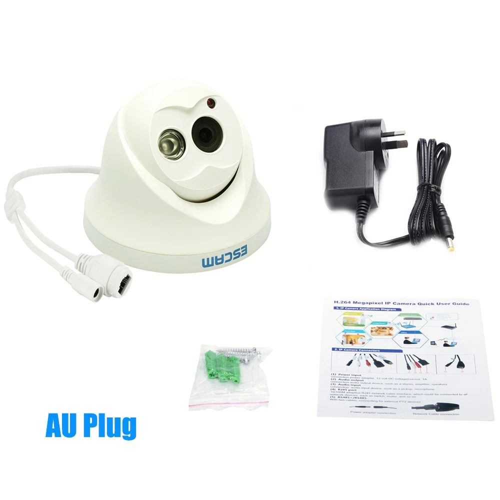 ESCAM QD100 ONVIF 720P инфракрасная купольная камера ночного видения P2P мини-камера