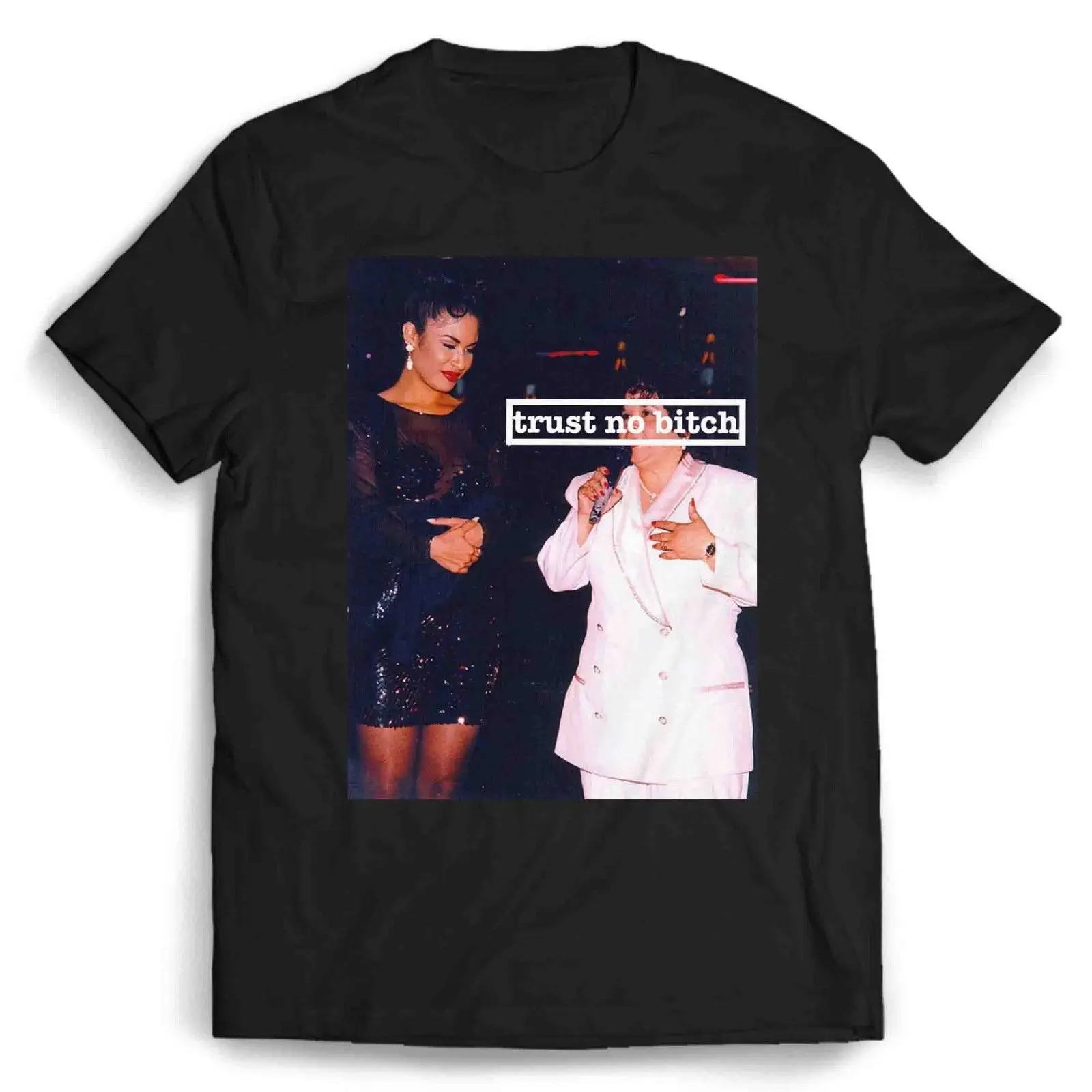 Selena Trust No Bitch Man/женская футболка Повседневная принтованная забавная в стиле хип