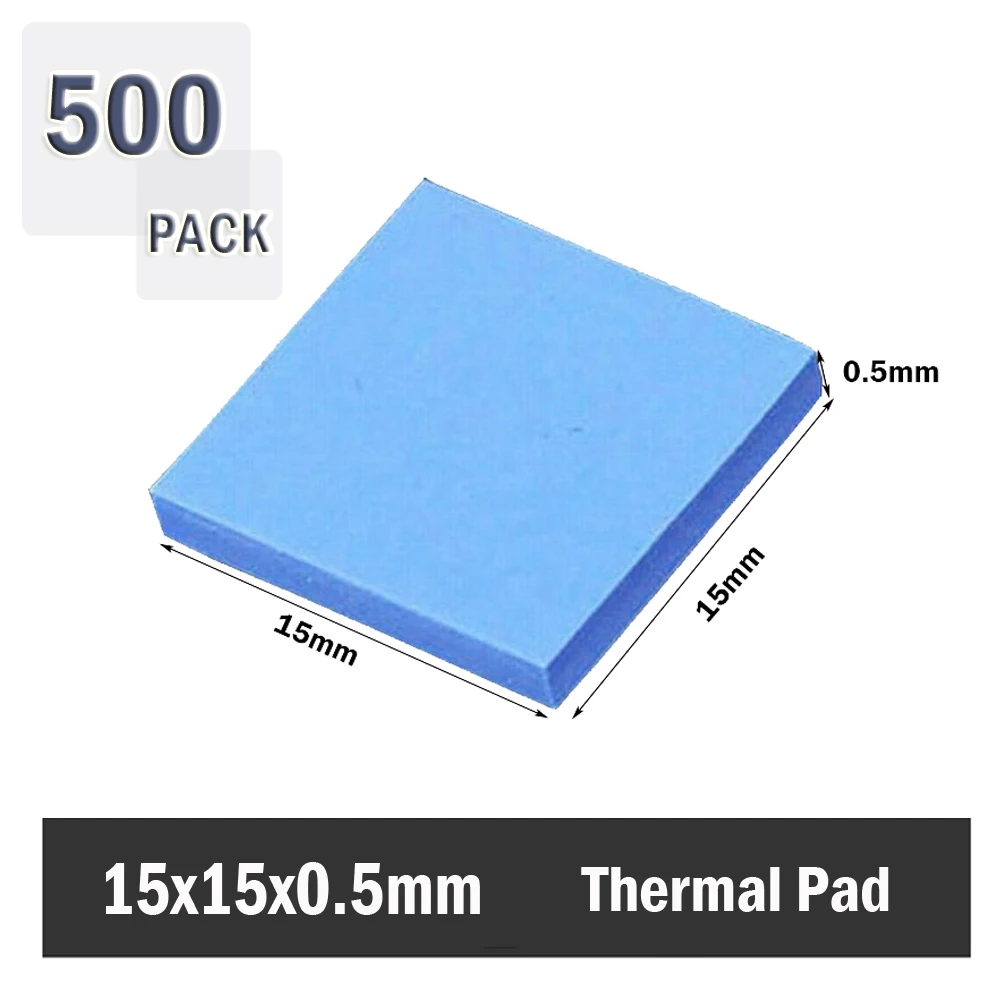 

500 шт., термопрокладка для цп, 15x15x0,5 мм, 0,5 мм