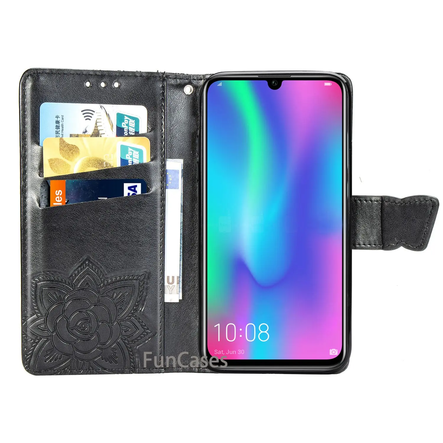 Для huawei Honor 10 Lite чехол Роскошный кошелек для телефона из искусственной кожи
