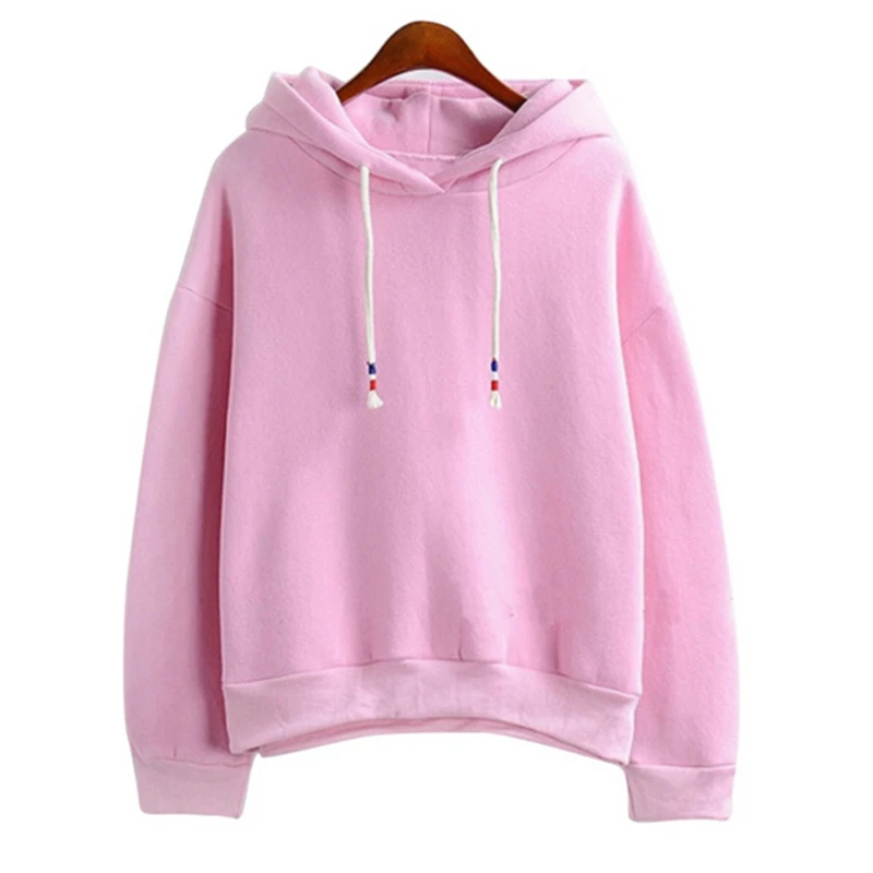Autumn Women Hoodies Sweatshirts New Hot Sale Long Sleeved Thick Casual All-match Solid Leisure Hooded Hoodie Loose Tops WH0211 | Женская