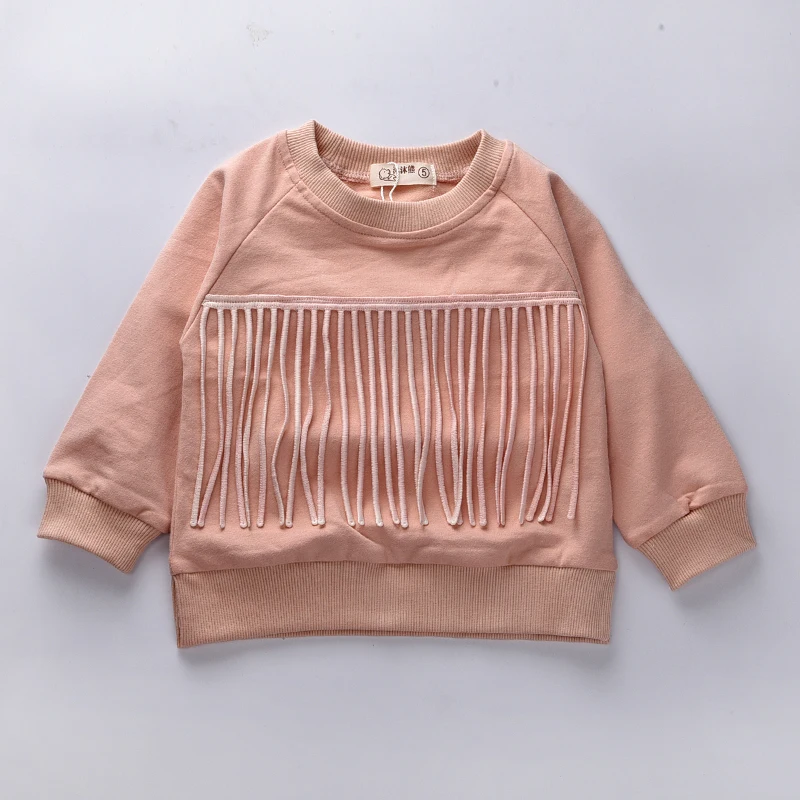 Детская одежда 2016 Осенние футболки для девочек толстовка с длинными рукавами