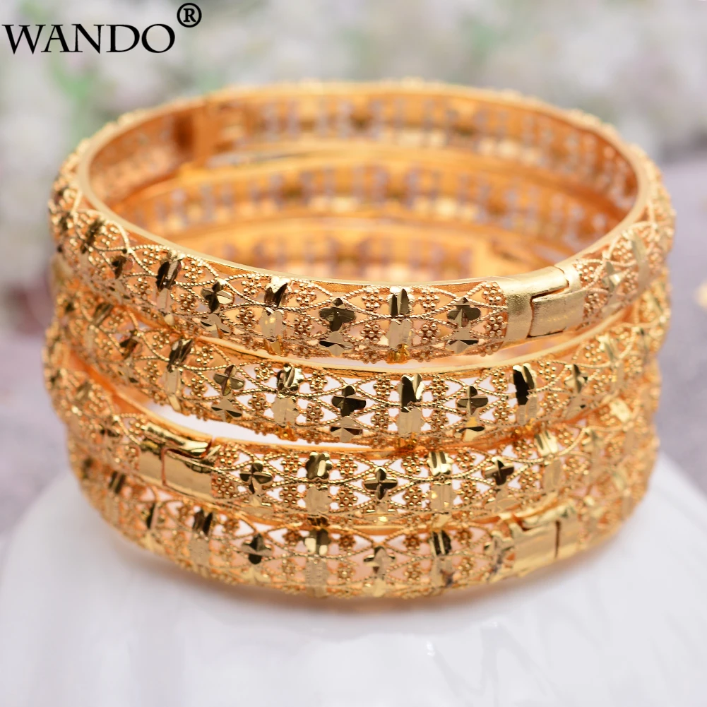WANDO 1 шт./лот 24kGold браслет для женщин Золотой Дубай Свадебный невесты из Эфиопии
