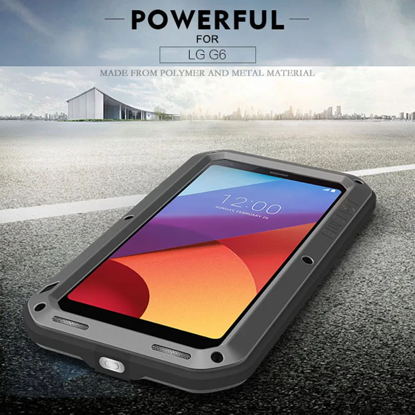 Чехол для LG G6 G5 G4 G3 V20 V10 Оригинал LOVE MEI алюминиевый металл + стекло Gorilla Shock Drop