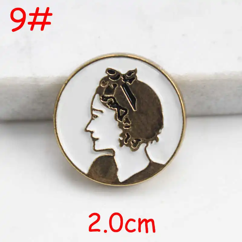 NO9 2.0CM 20 шт. диаметр 20-25 мм пчелы Лев узор золотистые металлические пуговицы, аксессуары для одежды, рубашки, брендовые пуговицы для пальто, P59 - Цвет: NO9 2.0CM