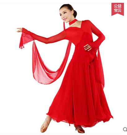 

M-XL Black Red New Women Ballroom Dance Dress Lady Clothing For Tango waltz cha-cha Competition dress Modern Dance Skirt