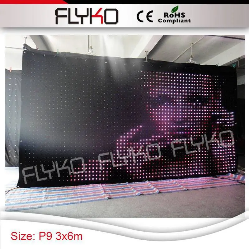 P90mm 3x6m Высокая прозрачность led Китай музыкальный сценический дисплей видео