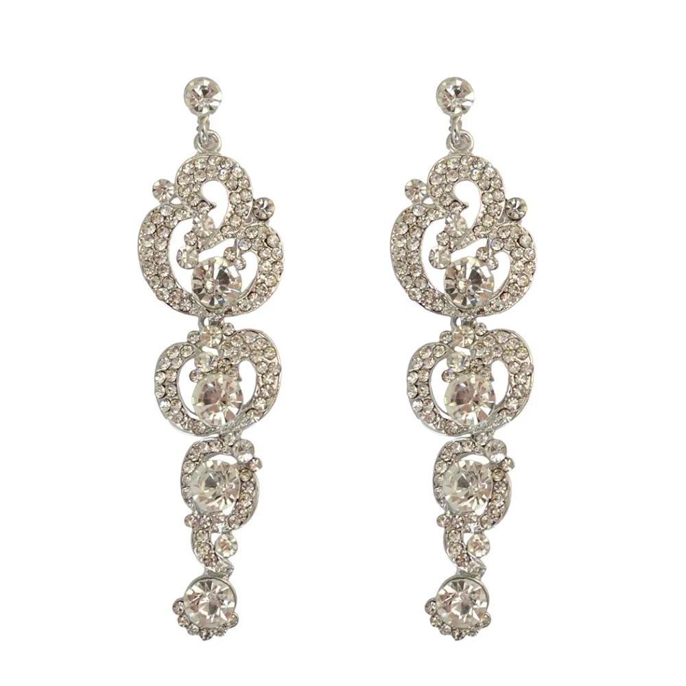5 Colors Bohemian Luxury Fashion Drop Earring Bridal Crystal Rhinestone Long Earrings For Women Wedding Jewelry Free Shipping | Украшения и