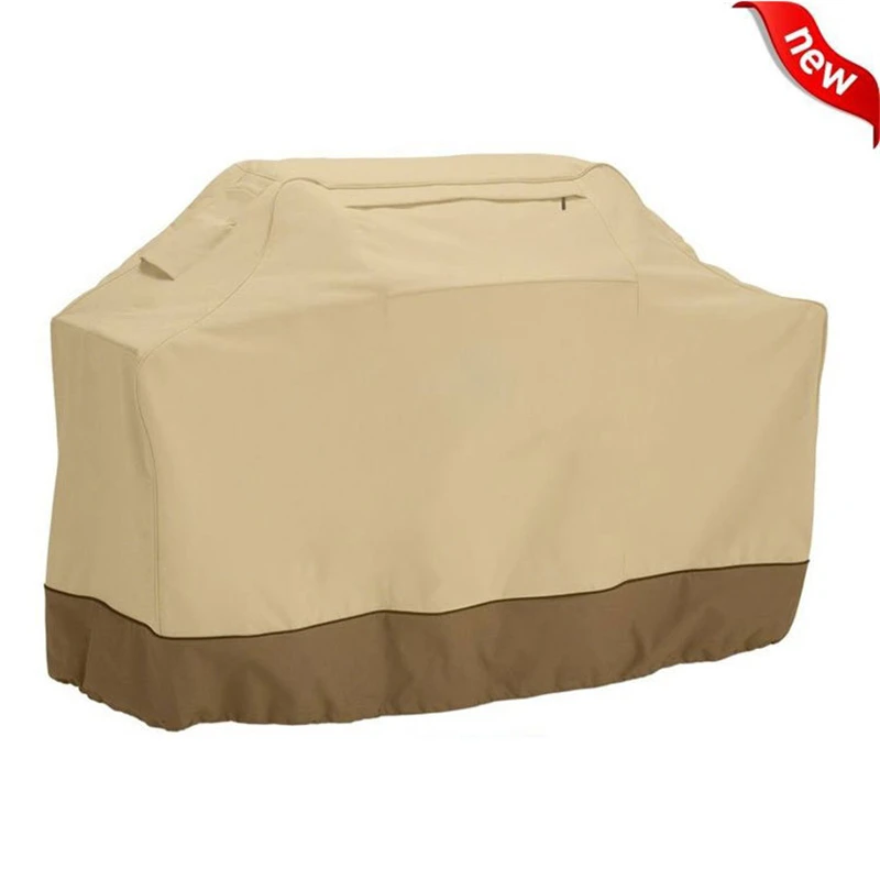 Beige-163X61X122CM Открытый водонепроницаемый Weber барбекю крышка бежевый черный сверхмощный Weber Гриль Крышка защитный хауссе барбекю гриль аксессуары для барбекю - Цвет: Beige-163X61X122CM