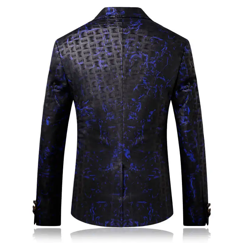 Печатные Для мужчин S пиджак куртка высокого уличный стиль Slim Fit Blazer masculino плюс