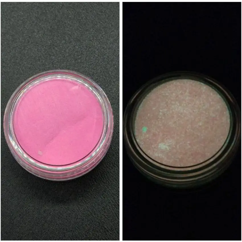 9 pink Одна коробка DIY ногтей акриловый порошок светящийся люминисцентный фосфорный порошок, светящаяся в темноте пудра, блеск для ногтей Декоративный пигмент - Цвет: 9 pink