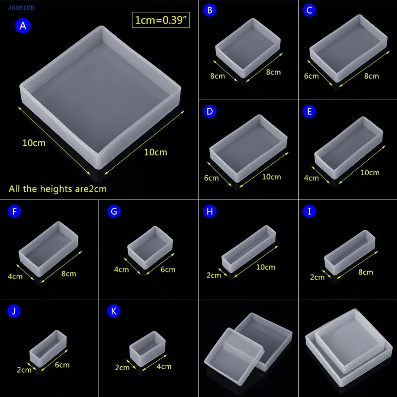 JAVRICK силиконовые формы DIY квадратный прямоугольник Exopy смолы зеркало ремесла украшения
