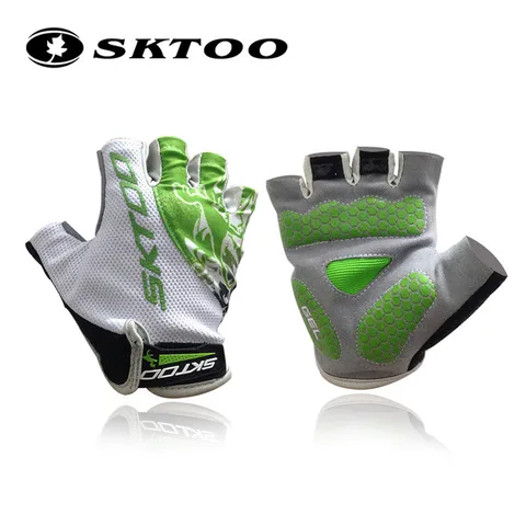 Велосипедные перчатки SKTOO, 3D Гелевые перчатки для горных велосипедов, дышащие противоскользящие противоударные велосипедные перчатки с открытыми пальцами